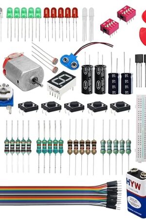 Electrobot Starter Kit (70 ITEMS) 20+ DIY Projects with Electronics Components Breadboard, LEDs, Resistors, Switches etc